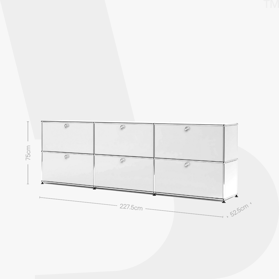 Haller Sideboard — 3-Panel with 6 Drop-down Doors