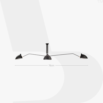 Serge Mouille Ceiling Lamp (3-Arm)